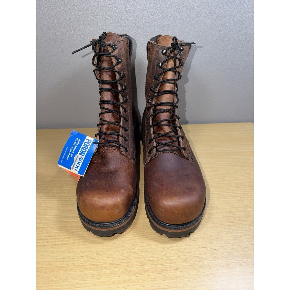 Vtg Lehigh Logger Work Boots Size 12 B USA Made 1997 NOS EH Safety Tags Attached